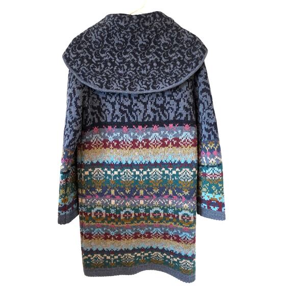 Sundance Womens Lambswool Nordic Fair Isle Cardigan Sweater Size Small - Picture 2 of 3